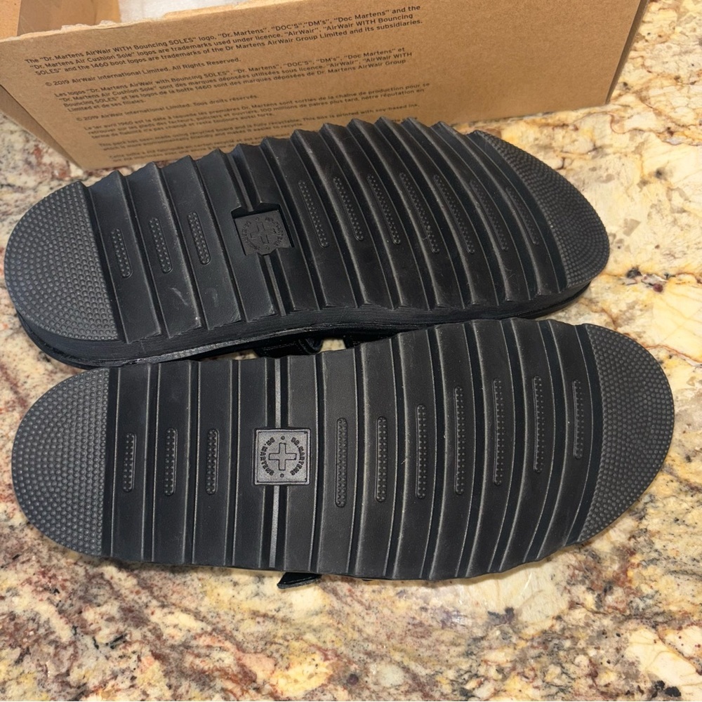 Dr. Martens Black Sandals with Silver Buckles - Picture 7 of 11